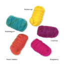 Retro Pop Carded Corriedale Wool Sliver Variety Pack by Revolution Fibers