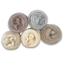 Woodland Neutrals Carded Corriedale Wool Sliver Variety Pack by Revolution Fibers