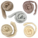 Woodland Neutrals Carded Corriedale Wool Sliver Variety Pack by Revolution Fibers
