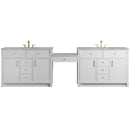 James Martin Bellshire 120" Double Bathroom Vanity, Bright White