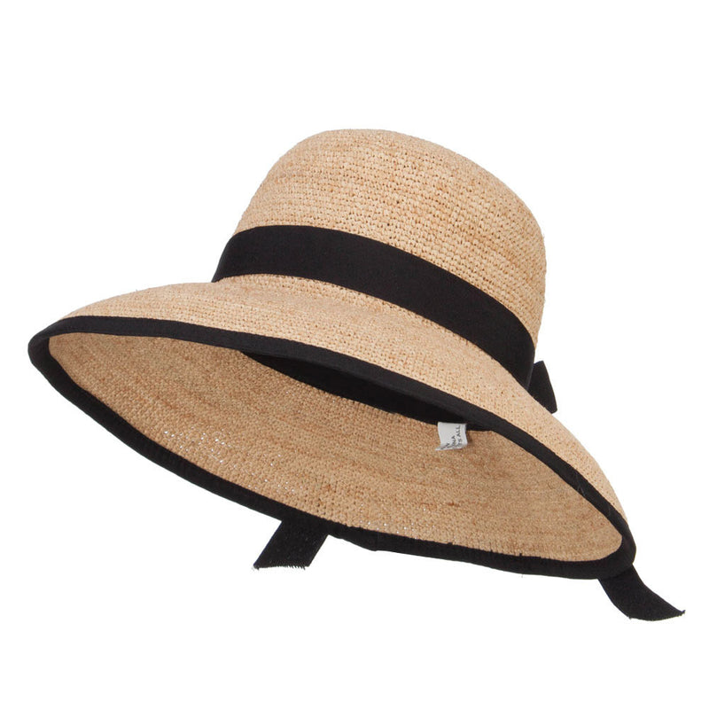Wide Brim Raffia Straw Bucket Cloche