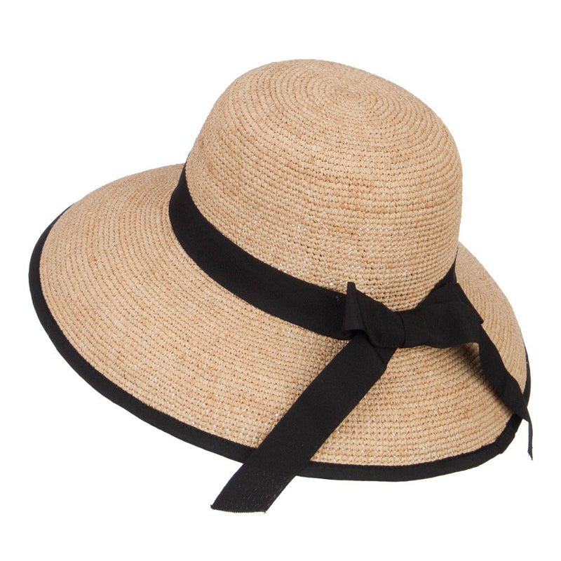 Wide Brim Raffia Straw Bucket Cloche
