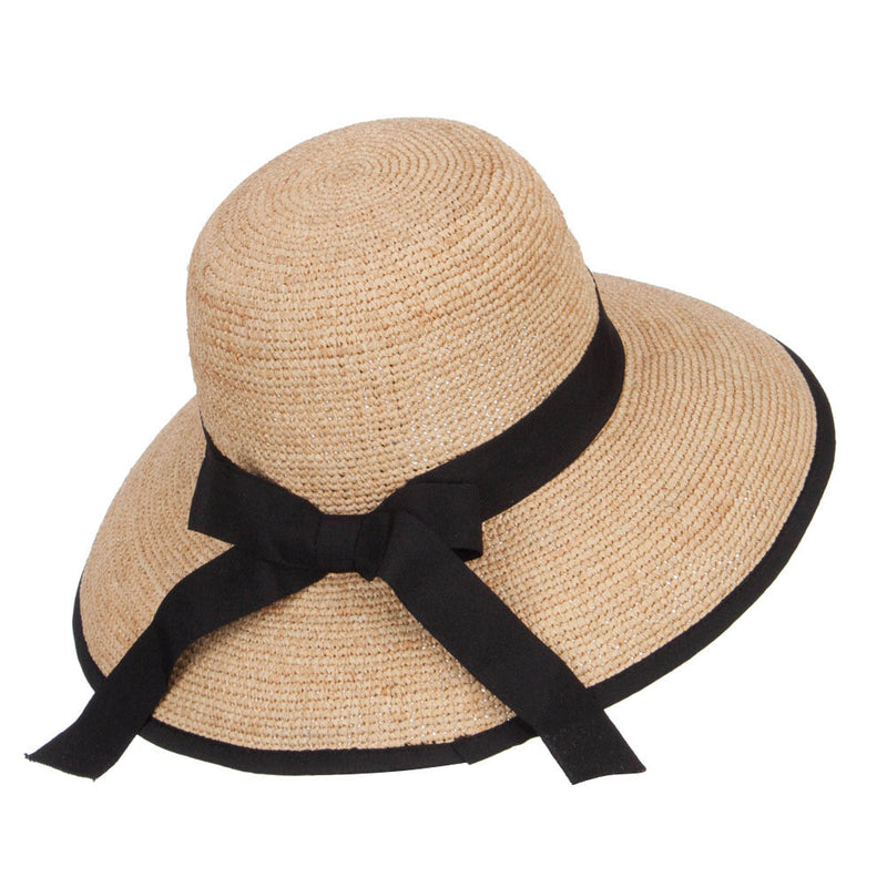 Wide Brim Raffia Straw Bucket Cloche