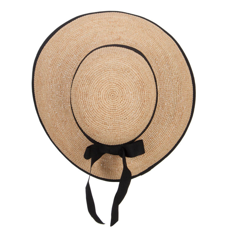 Wide Brim Raffia Straw Bucket Cloche