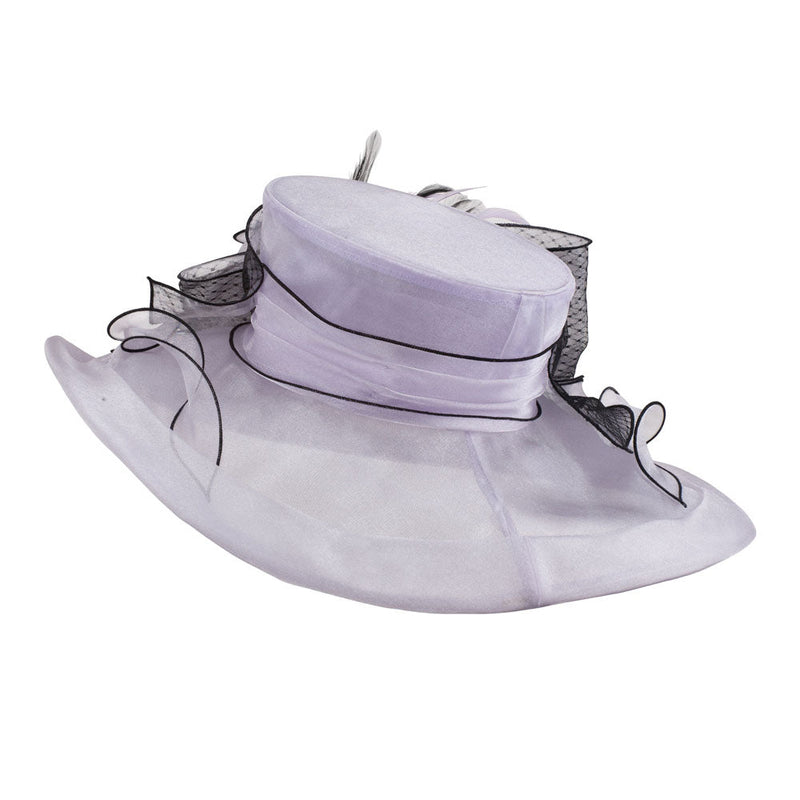 Two Tone Ruffle Bow Organza Hat