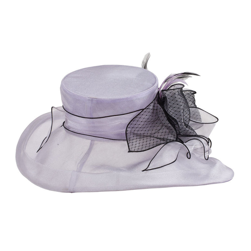 Two Tone Ruffle Bow Organza Hat