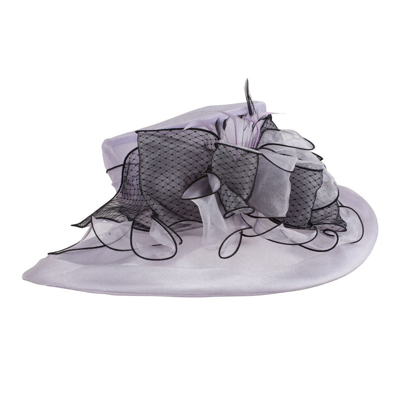 Two Tone Ruffle Bow Organza Hat