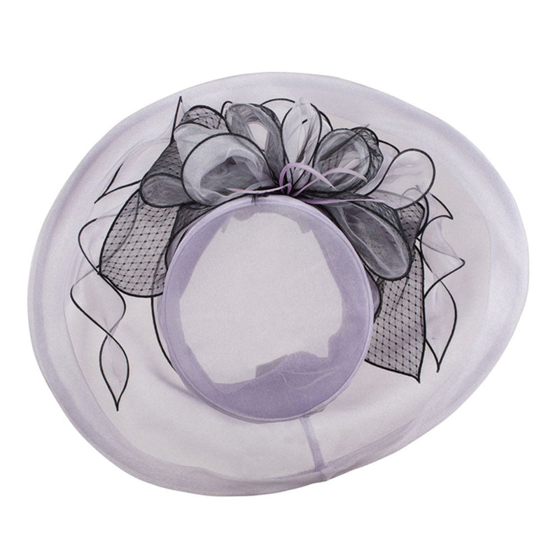 Two Tone Ruffle Bow Organza Hat