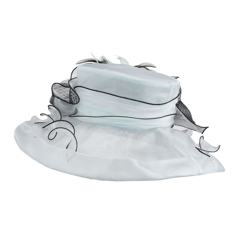 Two Tone Ruffle Bow Organza Hat