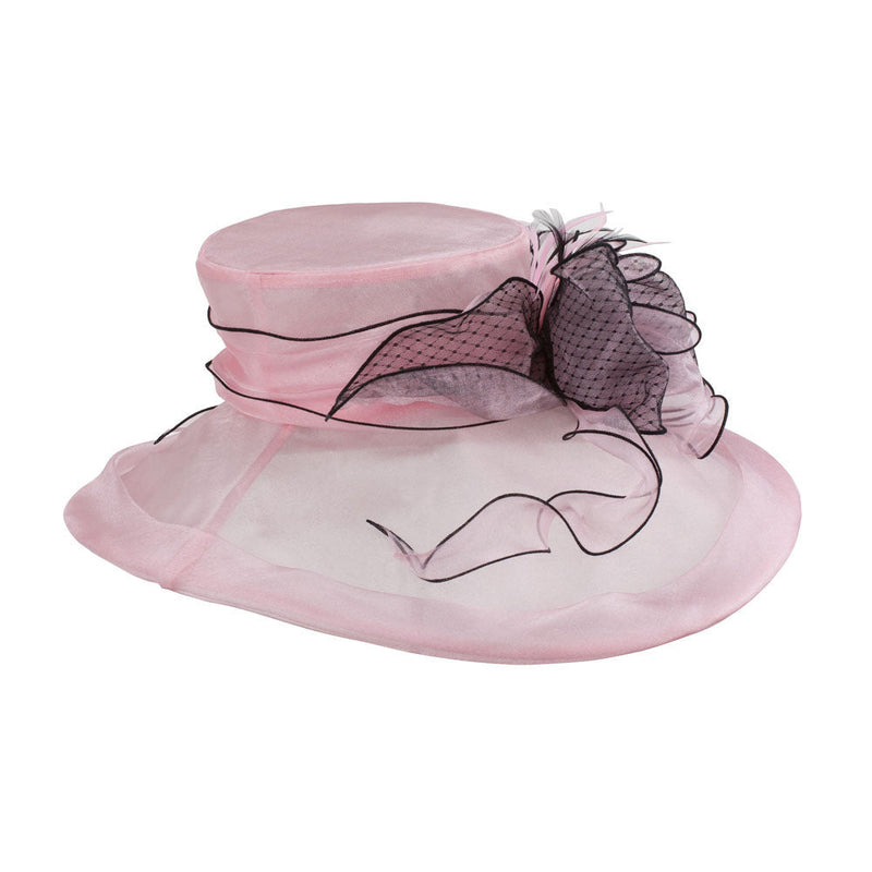 Two Tone Ruffle Bow Organza Hat