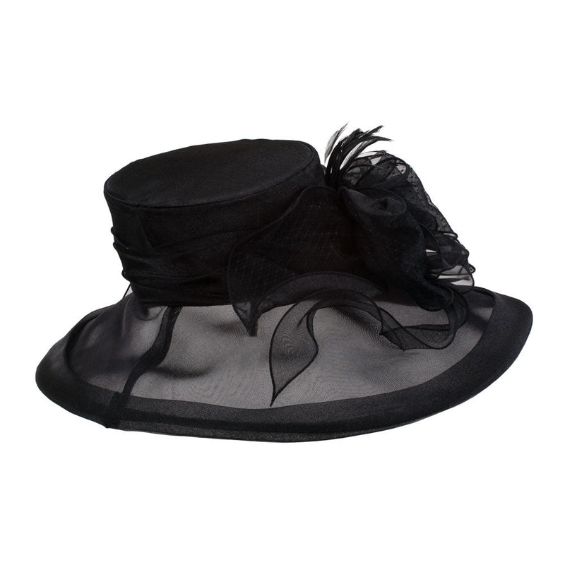 Two Tone Ruffle Bow Organza Hat