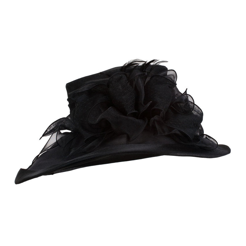 Two Tone Ruffle Bow Organza Hat