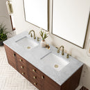 James Martin Amberly 60" Dual Mount Double Bathroom Vanity, Mid-Century Walnut