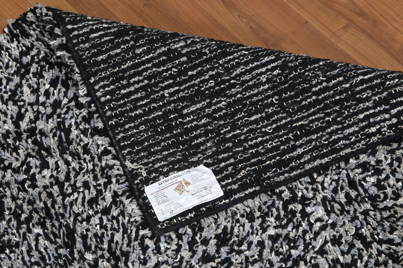 6x9 Black, White Handmade 100% Hemp Khaki Dhurry Flatweave Oriental Area Rug