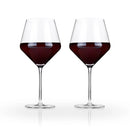 Raye Angled Crystal Burgundy Glasses Set of 2 by Viski