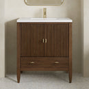 James Martin Myrrin 30" Single Bathroom Vanity, Mid-Century Walnut