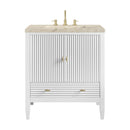 James Martin Myrrin 30" Single Bathroom Vanity, Bright White