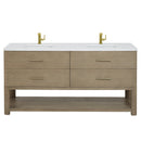 James Martin Lucian 72" Double Bathroom Vanity, Pebble Oak