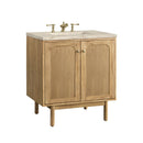 James Martin Laurent 30" Dual Mount Single Bathroom Vanity, Light Natural Oak
