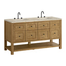 James Martin Breckenridge 60" Double Bathroom Vanity, Light Natural Oak