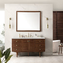 James Martin Amberly 60" Dual Mount Single Bathroom Vanity, Mid-Century Walnut