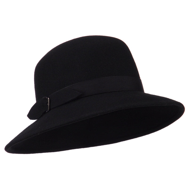 Women's Wool Felt Ribbon Band Hat