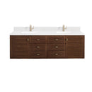 James Martin Amberly 72" Dual Mount Double Bathroom Vanity, Mid-Century Walnut