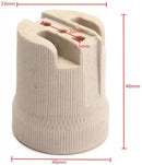 Ribbed beige ceramic e27 socket lamp holder for living room lighting by Decorbites