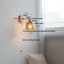 Ribbed ceramic and wood wall sconce light – bedroom wall sconce by Decorbites