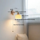 Ribbed ceramic and wood wall sconce light – bedroom wall sconce by Decorbites