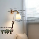 Ribbed ceramic and wood wall sconce light – bedroom wall sconce by Decorbites