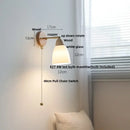 Ribbed ceramic and wood wall sconce light – bedroom wall sconce by Decorbites