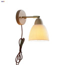 Ribbed ceramic and wood wall sconce light – bedroom wall sconce by Decorbites