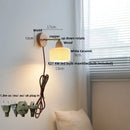 Ribbed ceramic and wood wall sconce light – bedroom wall sconce by Decorbites