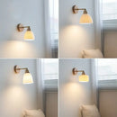 Ribbed ceramic and wood wall sconce light – bedroom wall sconce by Decorbites