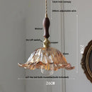GobekUsa Clear Glass LED Pendant Lights with Copper Knob Switch for Dining Room