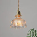 GobekUsa Clear Glass LED Pendant Lights with Copper Knob Switch for Dining Room