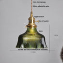 GobekUsa Clear Glass LED Pendant Lights with Copper Knob Switch for Dining Room