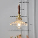 GobekUsa Clear Glass LED Pendant Lights with Copper Knob Switch for Dining Room