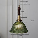 GobekUsa Clear Glass LED Pendant Lights with Copper Knob Switch for Dining Room
