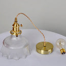 GobekUsa Clear Glass LED Pendant Lights with Copper Knob Switch for Dining Room