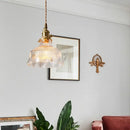 GobekUsa Clear Glass LED Pendant Lights with Copper Knob Switch for Dining Room