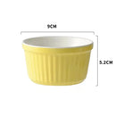 Ribbed colorful ceramic baking bowl kitchen dessert ramekin set by Decorbites