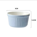 Ribbed colorful ceramic baking bowl kitchen dessert ramekin set by Decorbites