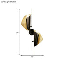 GobekUsa Ribbed Curved Sheet Sconce - Postmodern 2 Heads Wall Mount Lighting for Stair - Black & Gold