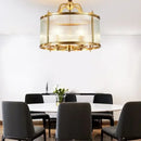 GobekUsa Glass Chandelier: Golden Copper Luxury Ceiling Pendant Light Fixture for Living Room