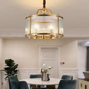 GobekUsa Glass Chandelier: Golden Copper Luxury Ceiling Pendant Light Fixture for Living Room