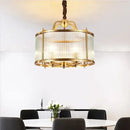 GobekUsa Glass Chandelier: Golden Copper Luxury Ceiling Pendant Light Fixture for Living Room
