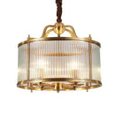GobekUsa Glass Chandelier: Golden Copper Luxury Ceiling Pendant Light Fixture for Living Room