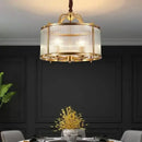 GobekUsa Glass Chandelier: Golden Copper Luxury Ceiling Pendant Light Fixture for Living Room